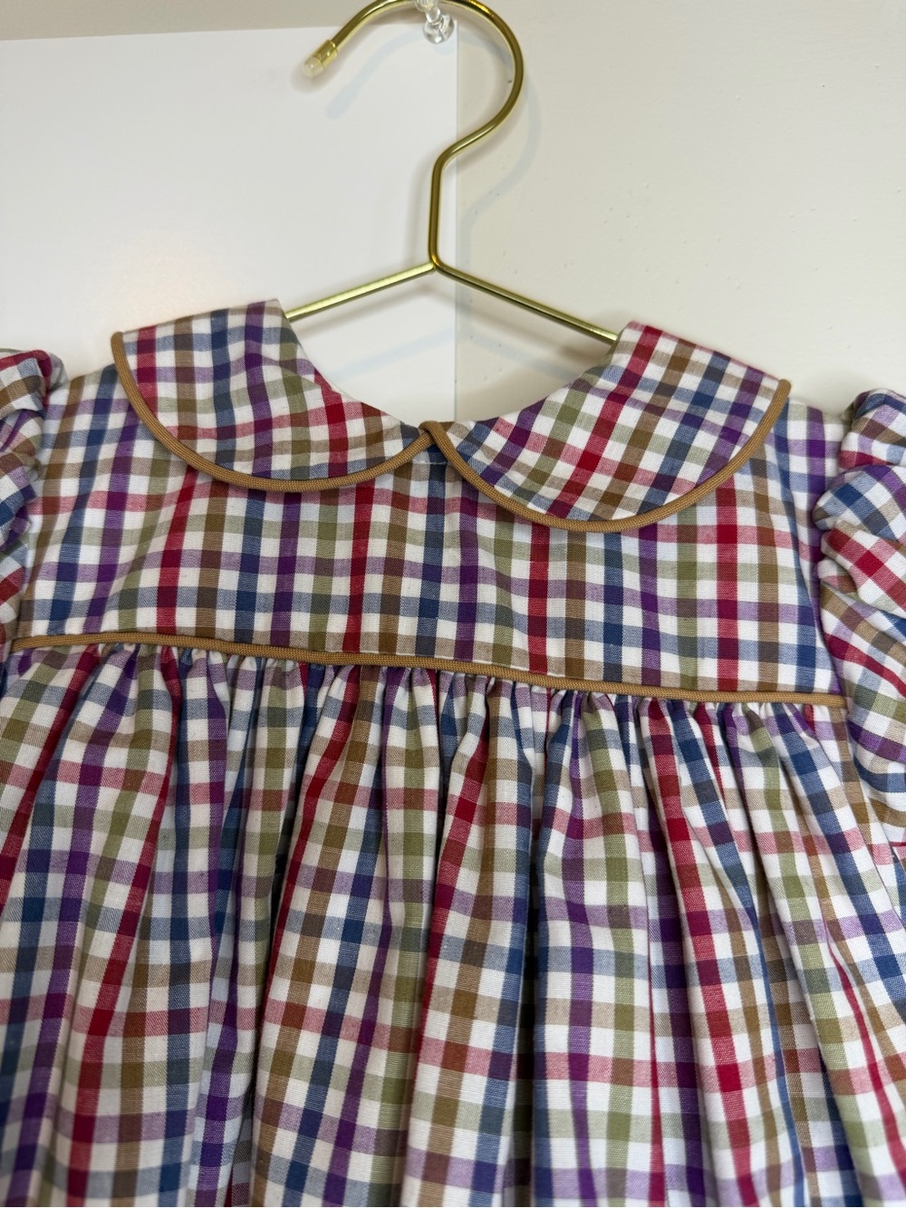 Classic Plaid Peter Pan Collar Kids Dress - Multicolor - Picture 2 of 4